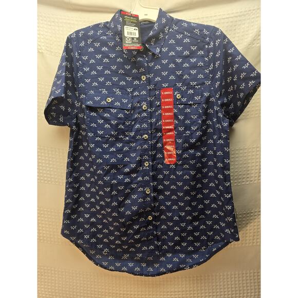 Eddie Bauer Tops - Eddie Bauer Women's Short Sleeve Wicking Adventure Shirt Blueprint Size XS s1
